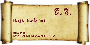 Bajk Noémi névjegykártya